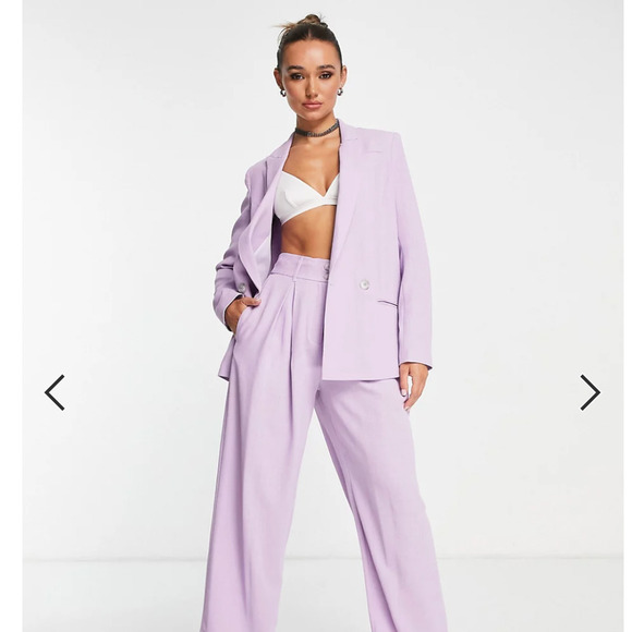 NEW $140 River Island Lavender Purple Structured Boyfriend Blazer Jacket - Picture 1 of 5